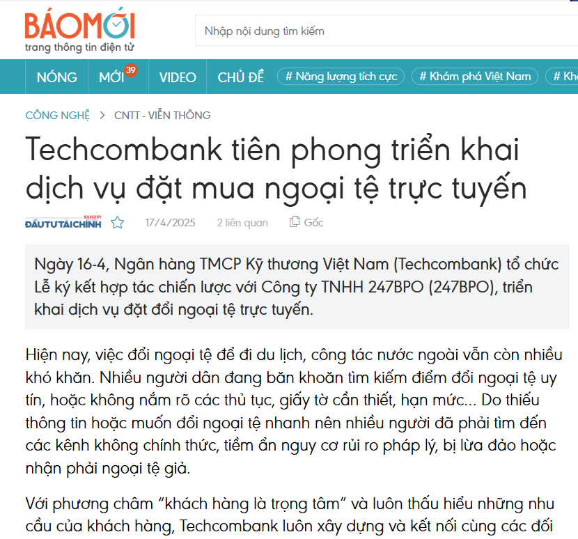 Báo chí nói gì về chúng tôi - Công ty TNHH 247 BPO