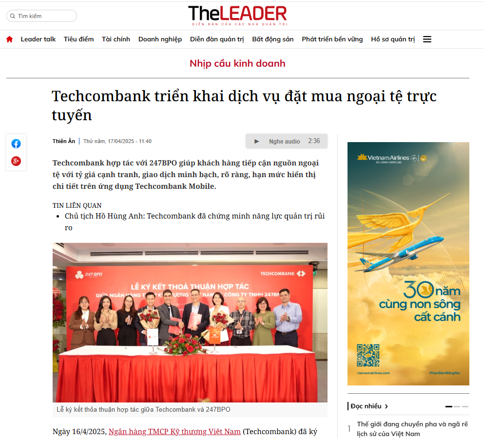 Báo chí nói gì về chúng tôi - Công ty TNHH 247 BPO